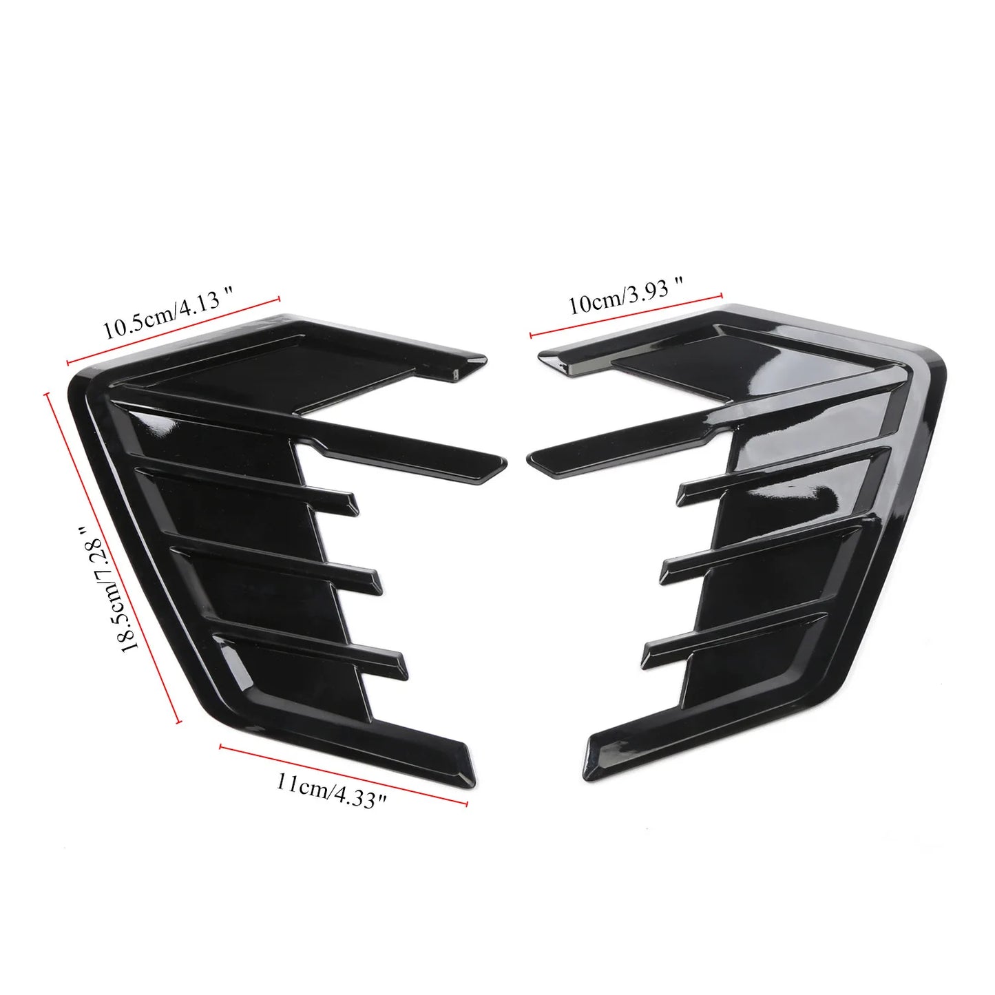 3D Car Side Vent Stickers -18.5cm Shark Gill Fake Air Intake Decals for Fender & Hood Exterior Modification