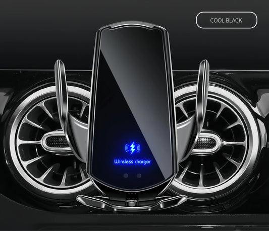 Automatic 15W Qi Car Wireless Charger for iPhone 12 11 XS XR X 8 Samsung S20 S10 Magnetic USB Infrared Sensor Phone Holder Mount