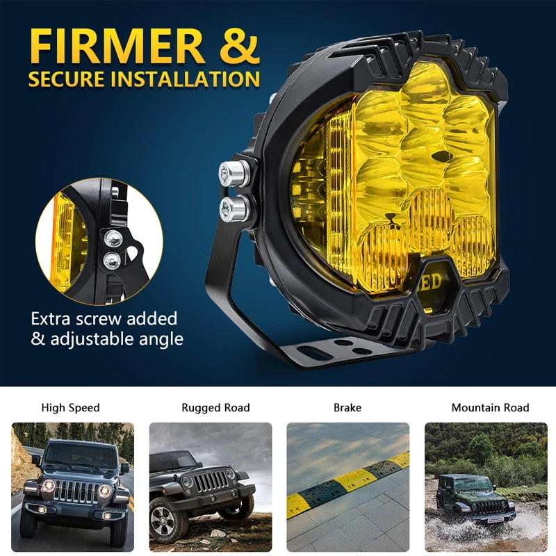 2PCS 7 Inch 90W LED Work Light Side Shooter Off Road Driving Lights