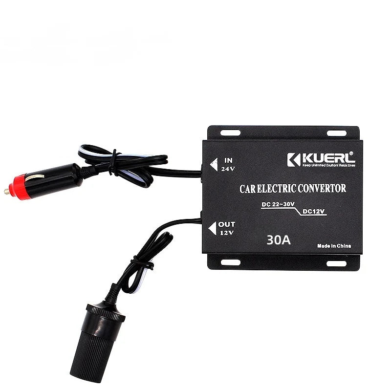 Truck DC 24V to DC 12V DC 30A Cigarette Lighter Step Down Buck Converter Power Adapter