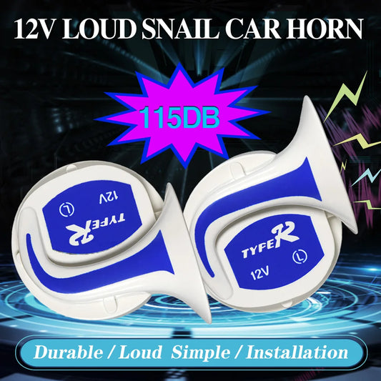 12V Electric Digital Siren Snail Loud Air Horns magic 8 Sounds 115db Car Truck