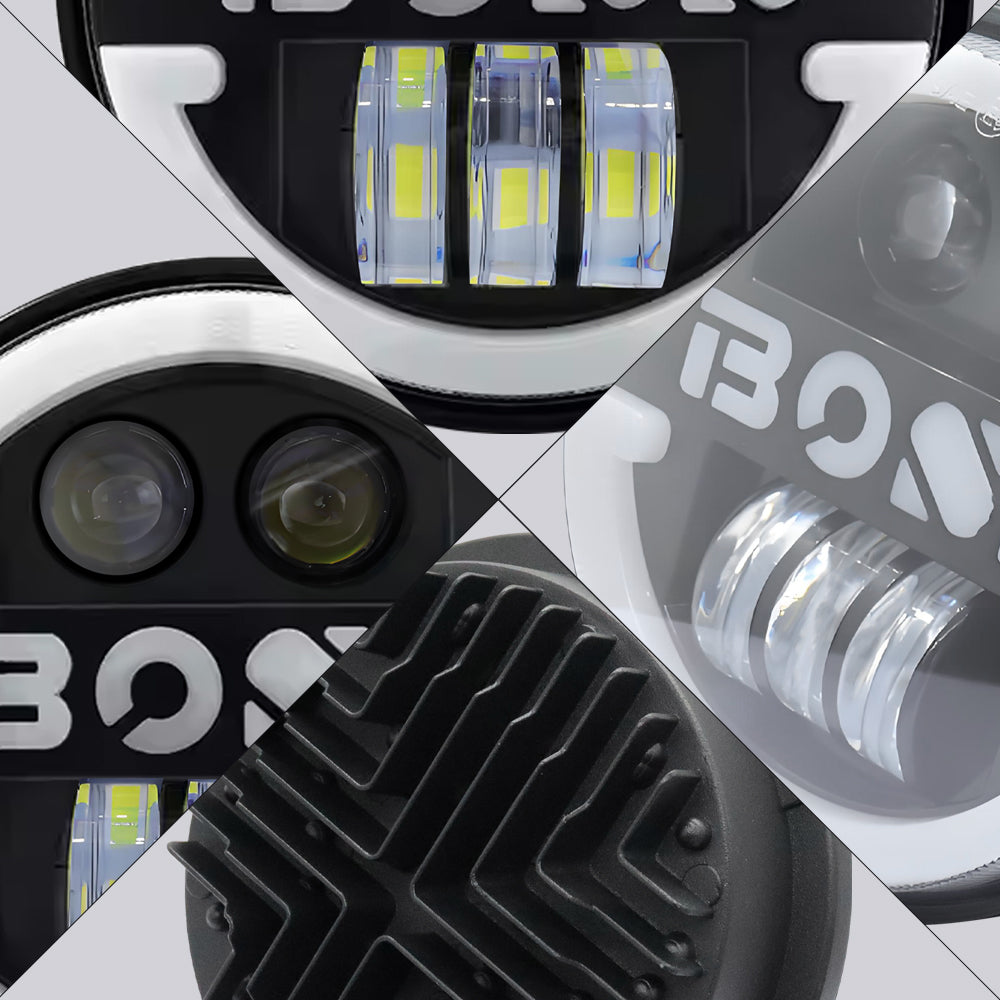 2PCS 5.75 Inch Motorcycle LED Headlight Boss Angel Eye LED Headlight High/Low Beam DRL Driving Light