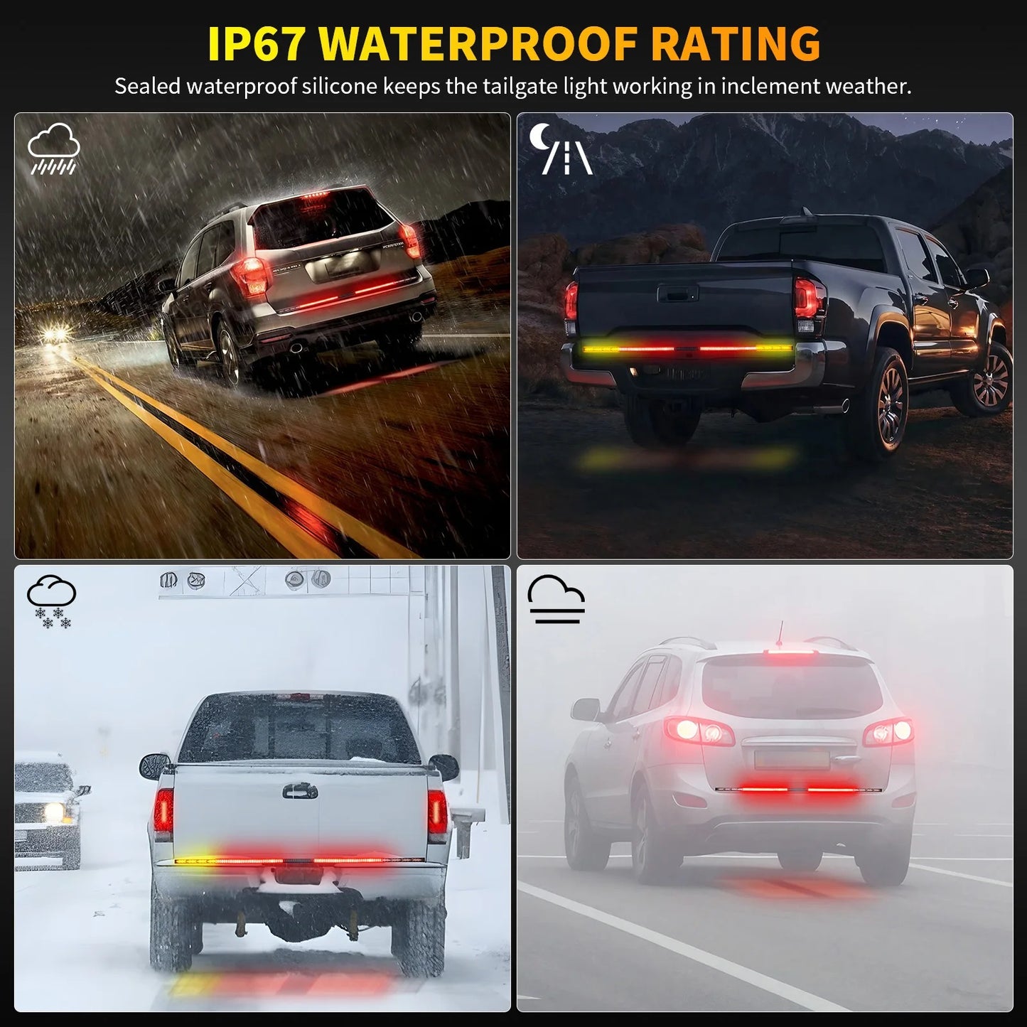 120cm Truck LED Tail Light 3 in 1 Brake/Turn Signal/DRLs LED Strip Light Waterproof For Moto Truck Trailer ATV 12V