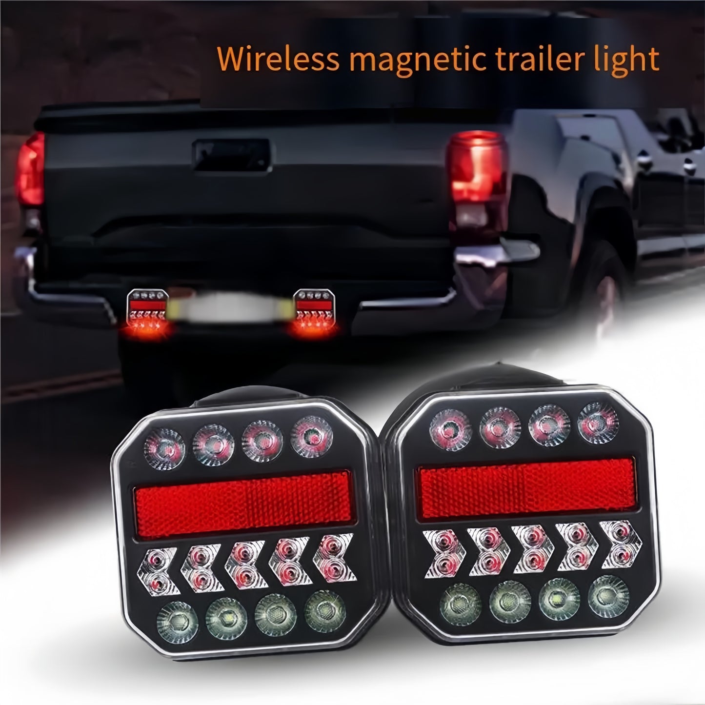 Wireless 12V-24V Magnetic LED Trailer Lights – Brake, Reverse & Turn Signals
