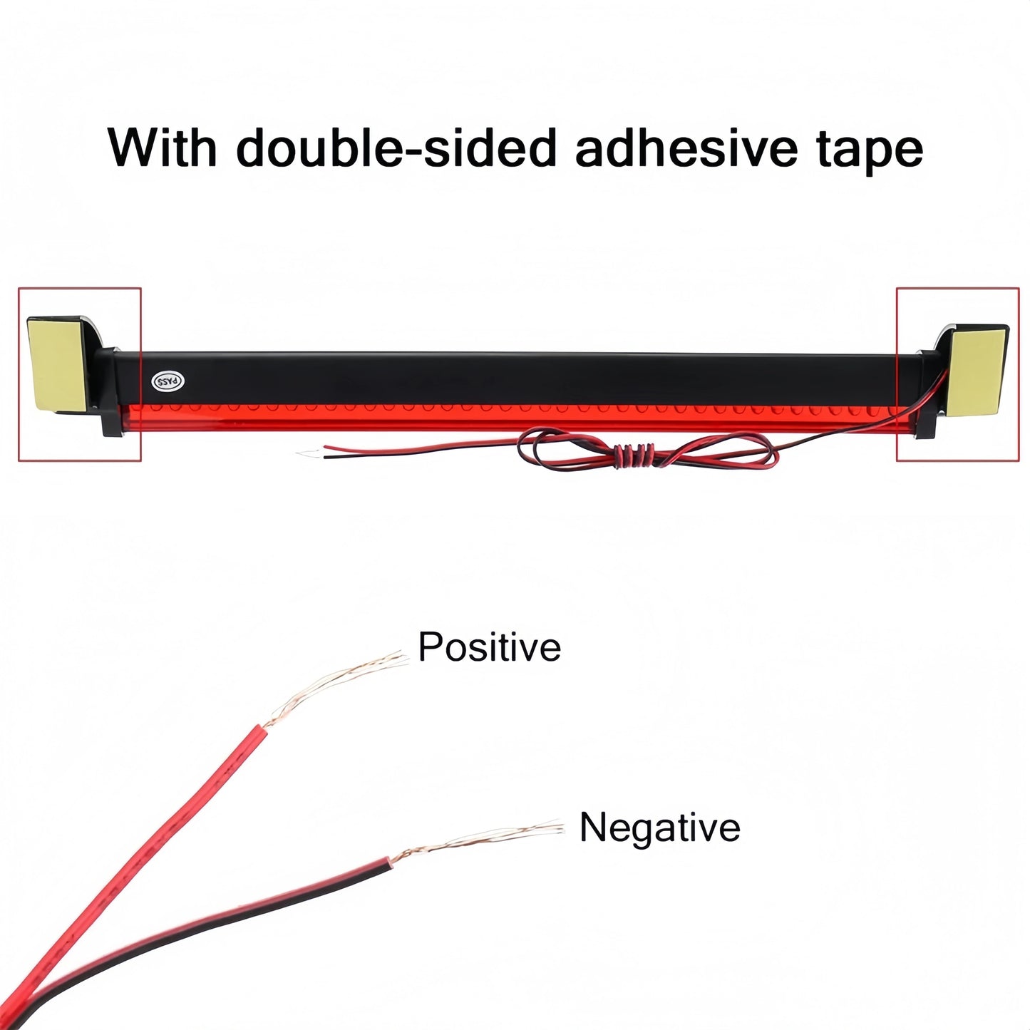 Universal LED Additional Brake Light, Adjustable 180° Car Rear Windshield Third Brake Light, High Bright Red Tail Light