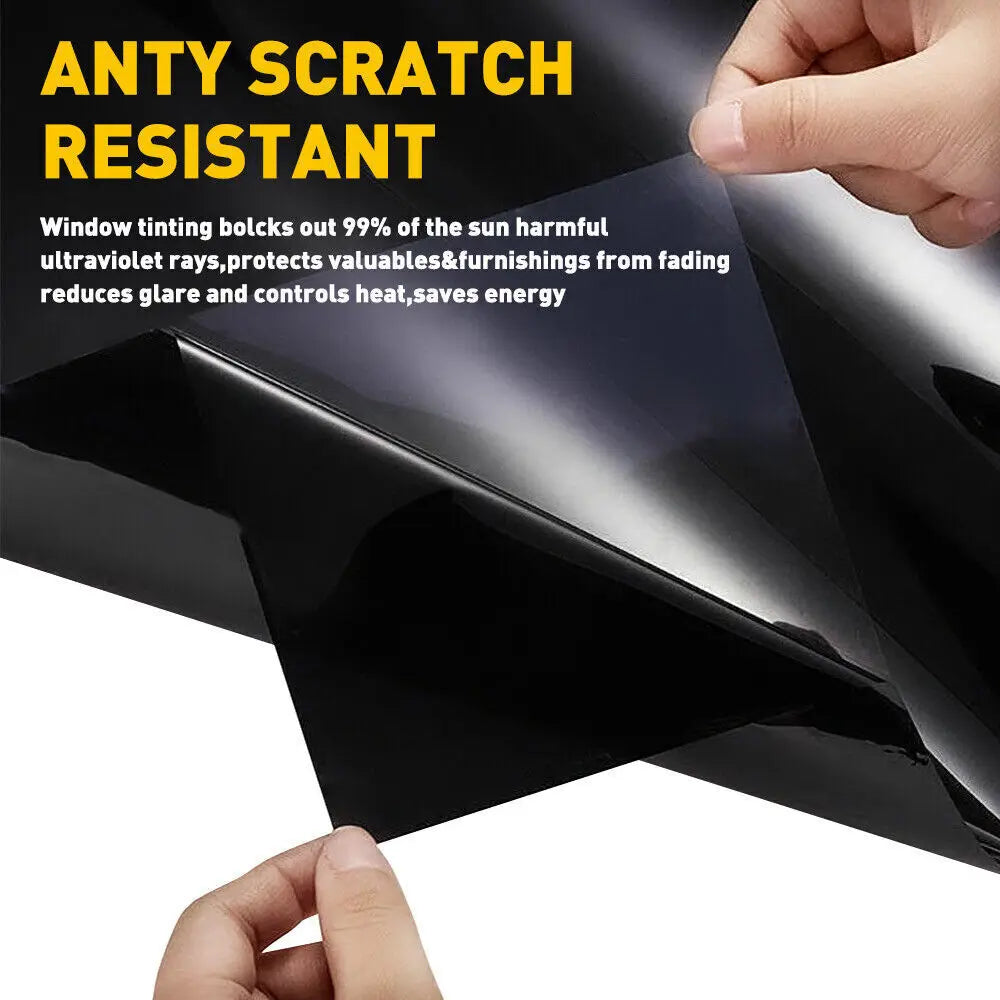 VLT 35% Car Window Tint Film – UV Protection, Heat Insulation, Anti-Glare Privacy Black Auto Window Tint