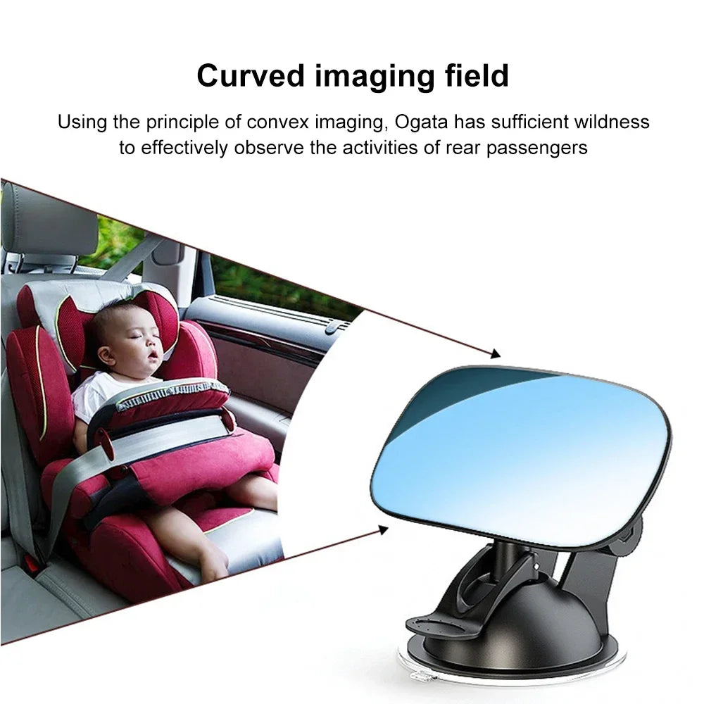 Car Rearview Mirror Wide View Safety Mirror For Windshield Infant Car Seats Clear Reflection 360-Degree Rotatable Adjustable