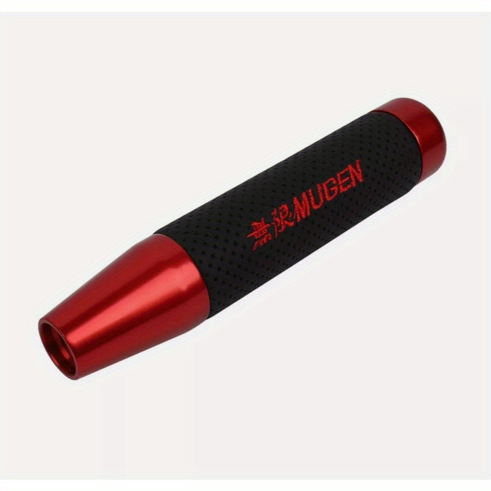 18CM Red Universal Mugen Aluminum+Leather Gear Shift Knob Shifter Lever Head