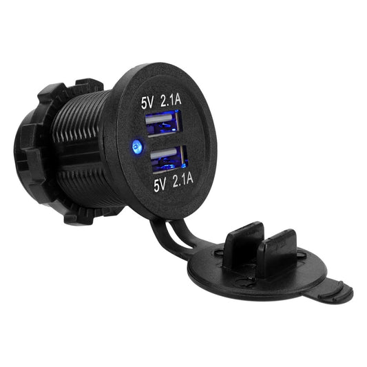 USB Car  Charger Power Socket Outlet 12V 2.1A & 2.1A