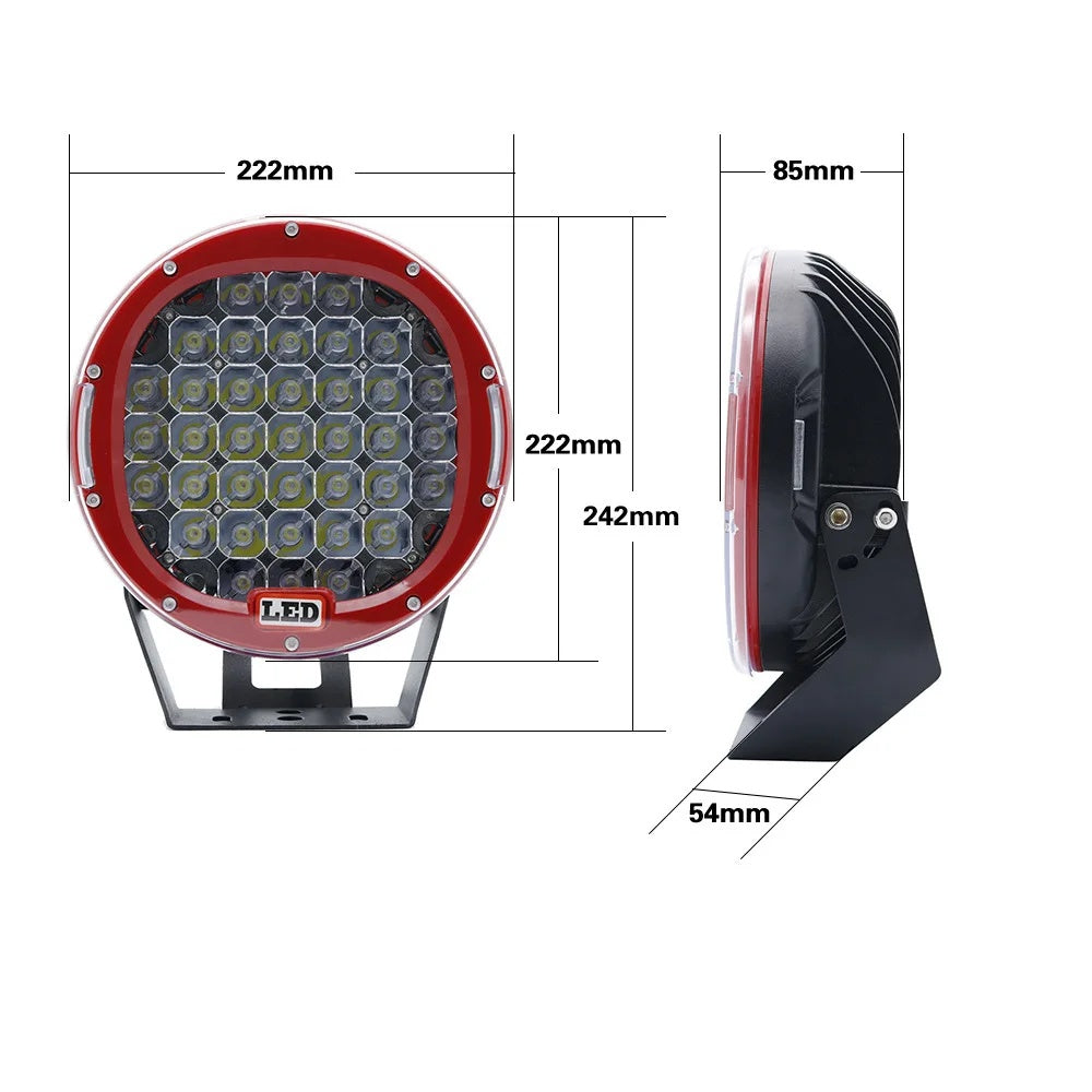 2 pcs High Power 225W 9 Inch LED Spotlight for Offroad Car Bumpe