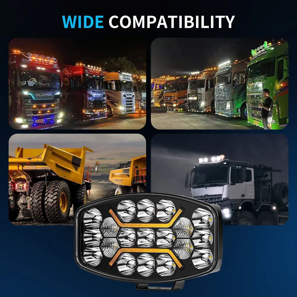 2PCS--Truck High-Power LED Headlights 9-inch Square Truck Roof Lights Off-Road Vehicle Spotlights Modified Car Lights