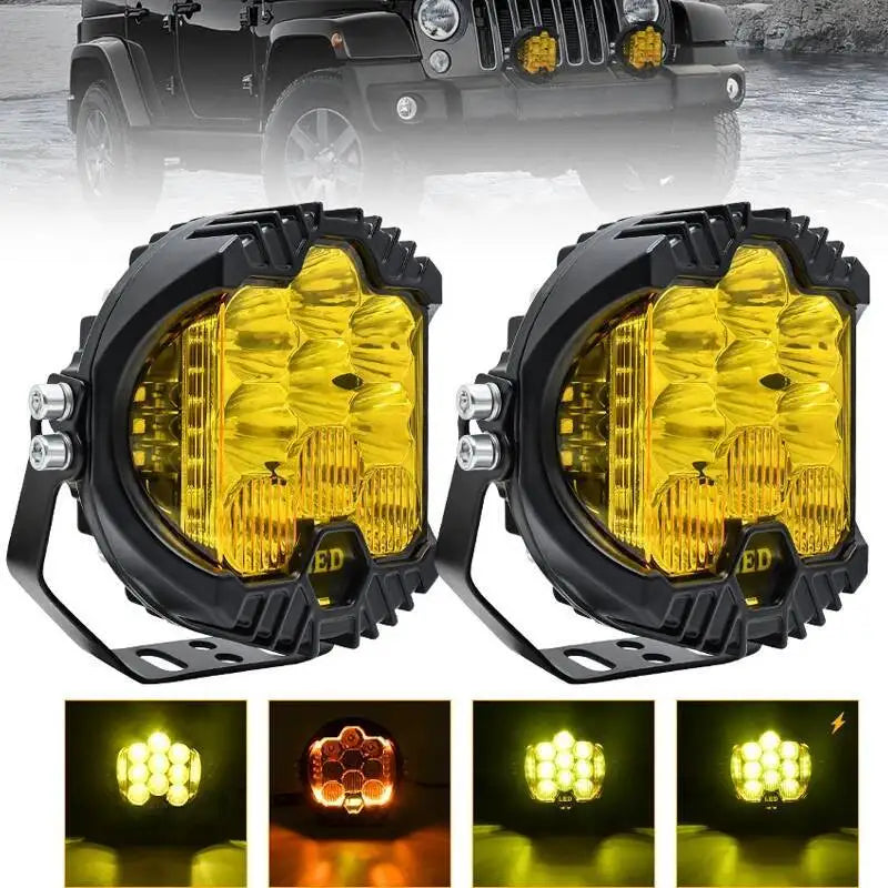 2PCS 7 Inch 90W LED Work Light Side Shooter Off Road Driving Lights