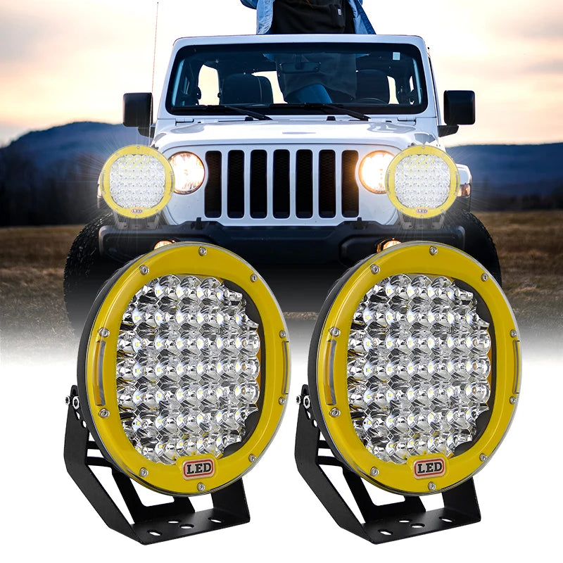 2 pcs High Power 225W 9 Inch LED Spotlight for Offroad Car Bumpe