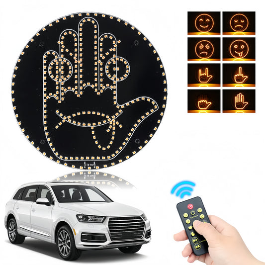 LED Car Rear Window Gesture Sign with Remote Control – Funny Hand Signal LED Light for Car, Truck & SUV