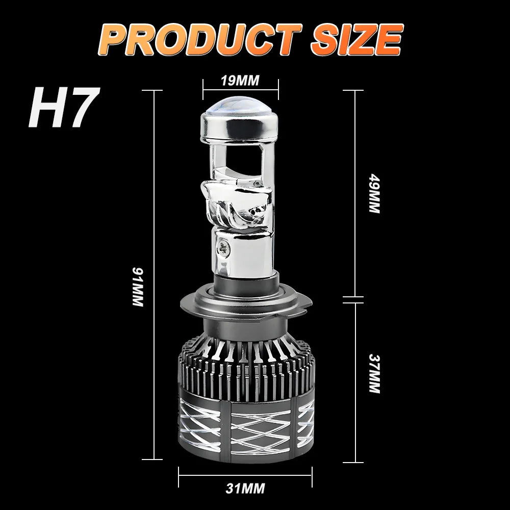 2PCS H11 LED Projector Lens Headlight Bulb - 6000K
