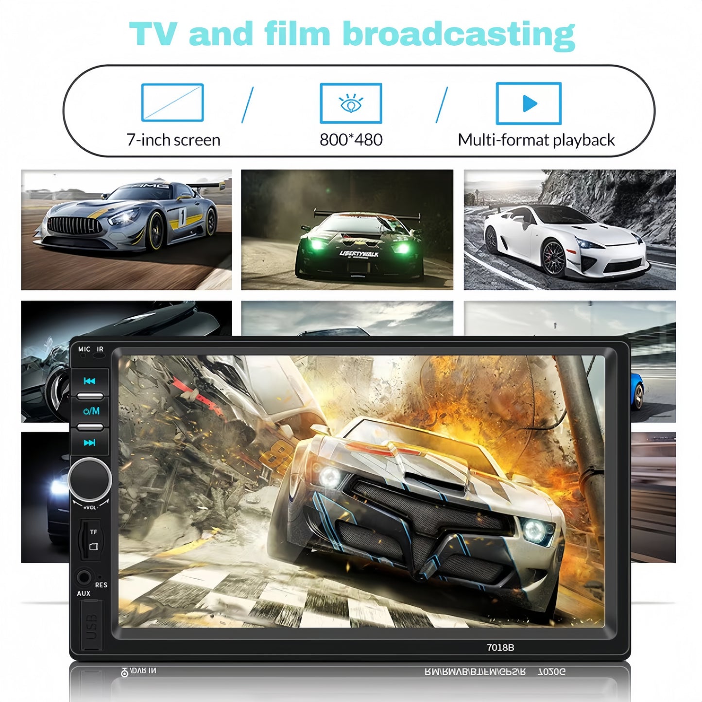Android Apple 7" Car MP5 Player Bluetooth Touch Screen Stereo Radio