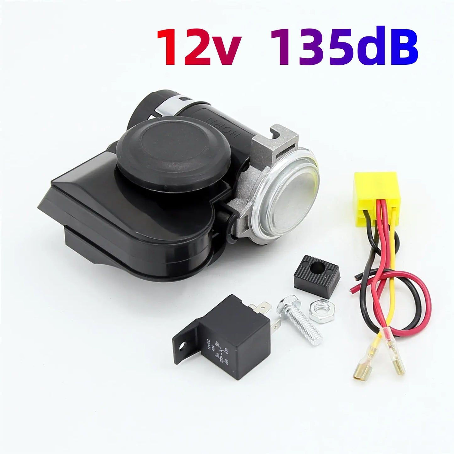 12V Car Horn 135DB Air Horn Snail Electric Pump Sound Horn