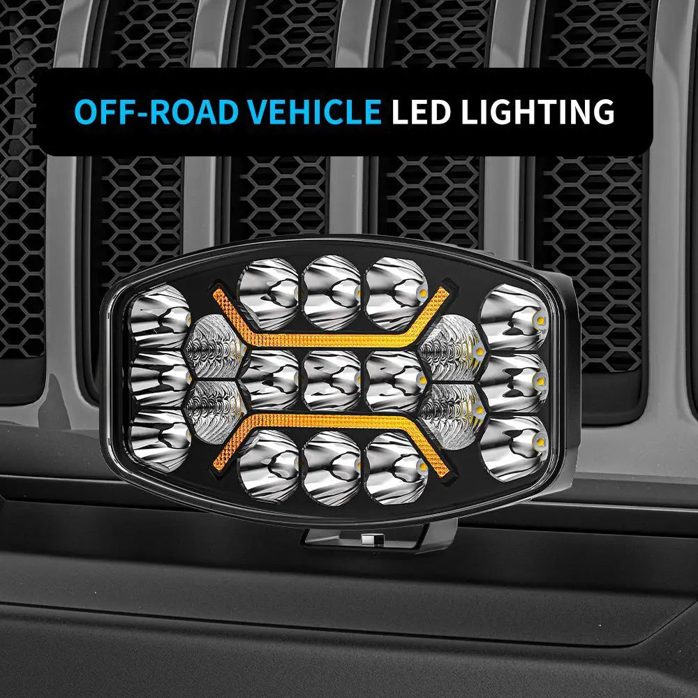 2PCS--Truck High-Power LED Headlights 9-inch Square Truck Roof Lights Off-Road Vehicle Spotlights Modified Car Lights