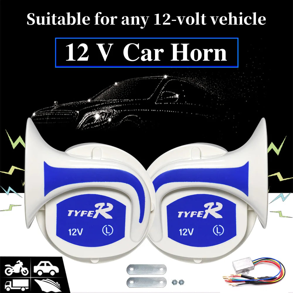 12V Electric Digital Siren Snail Loud Air Horns magic 8 Sounds 115db Car Truck