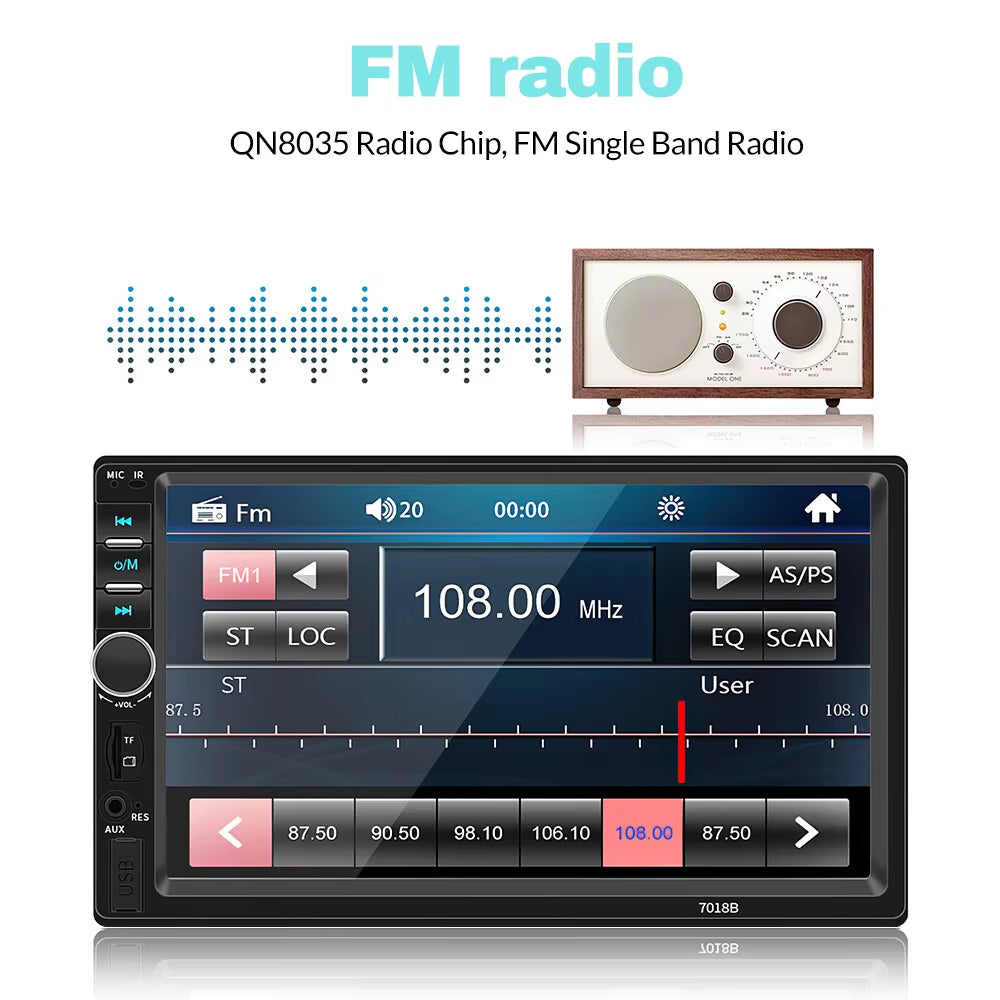 Android Apple 7" Car MP5 Player Bluetooth Touch Screen Stereo Radio