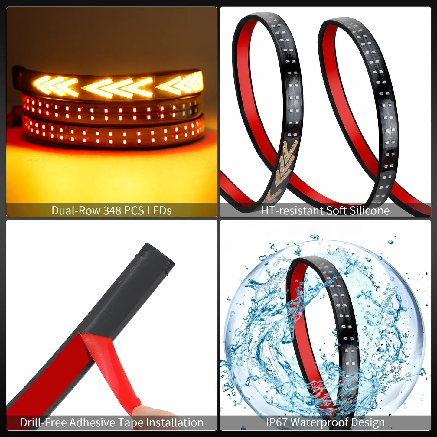 120cm Truck LED Tail Light 3 in 1 Brake/Turn Signal/DRLs LED Strip Light Waterproof For Moto Truck Trailer ATV 12V