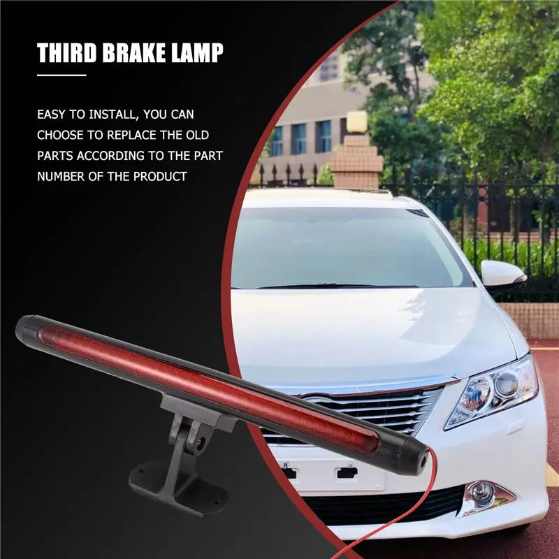 Universal LED Additional Brake Light, Adjustable 180° Car Rear Windshield Third Brake Light, High Bright Red Tail Light