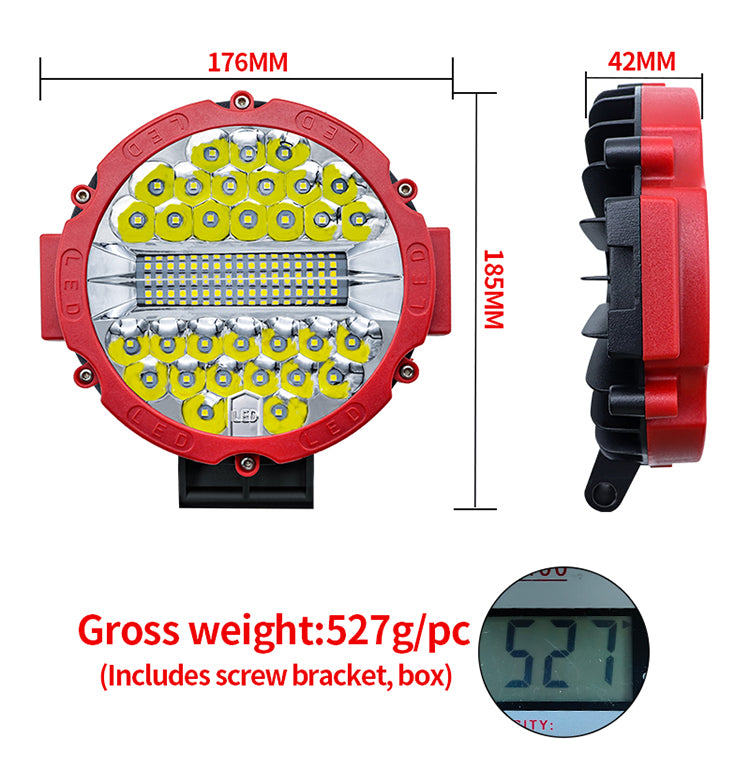 2PCS 7-inch 51W Pair of Auxiliary Lights Wide Vision LED Work Light for Off-road Car SUV IP67 Waterproof  White Light