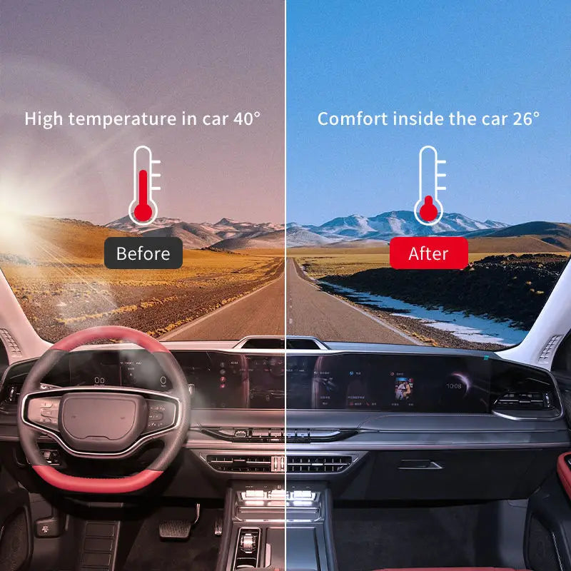 VLT 35% Car Window Tint Film – UV Protection, Heat Insulation, Anti-Glare Privacy Black Auto Window Tint