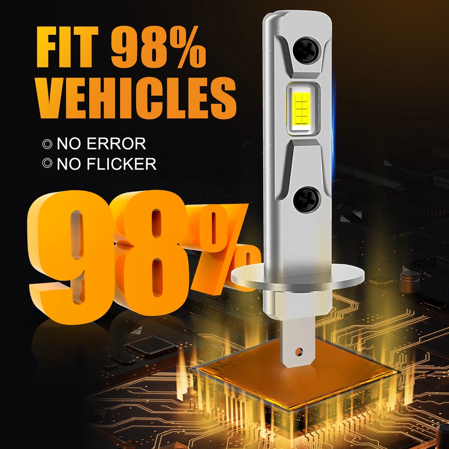 2PCS H1 LED Headlight Bulbs 12V/24V White/6000K