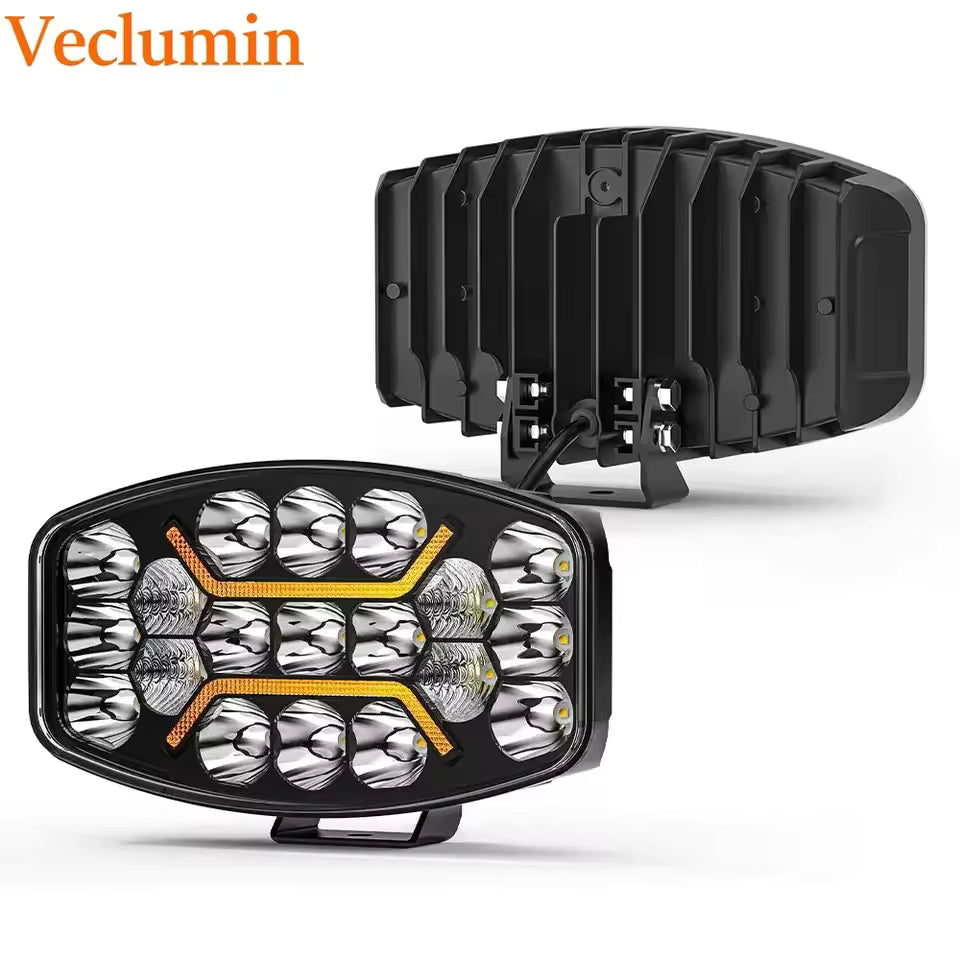 2PCS--Truck High-Power LED Headlights 9-inch Square Truck Roof Lights Off-Road Vehicle Spotlights Modified Car Lights