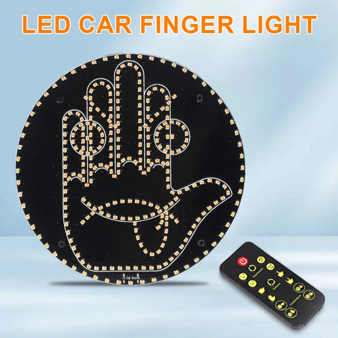 LED Car Rear Window Gesture Sign with Remote Control – Funny Hand Signal LED Light for Car, Truck & SUV