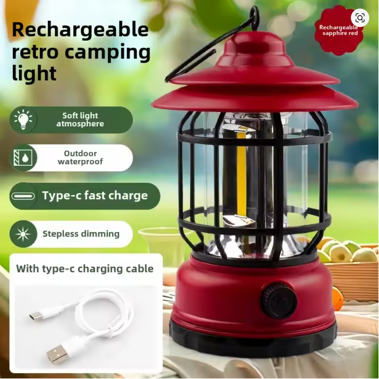 Camping Lantern Outdoor Hanging Light Vintage Style Tent Lighting Ideal for Camping And Stall Display