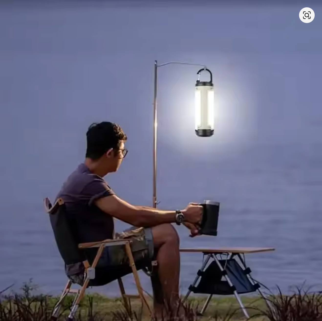 Portable Camping Lantern  6 Modes Adjustable Brightness Hanging Foldable 1200mAh Emergency Light Outdoor