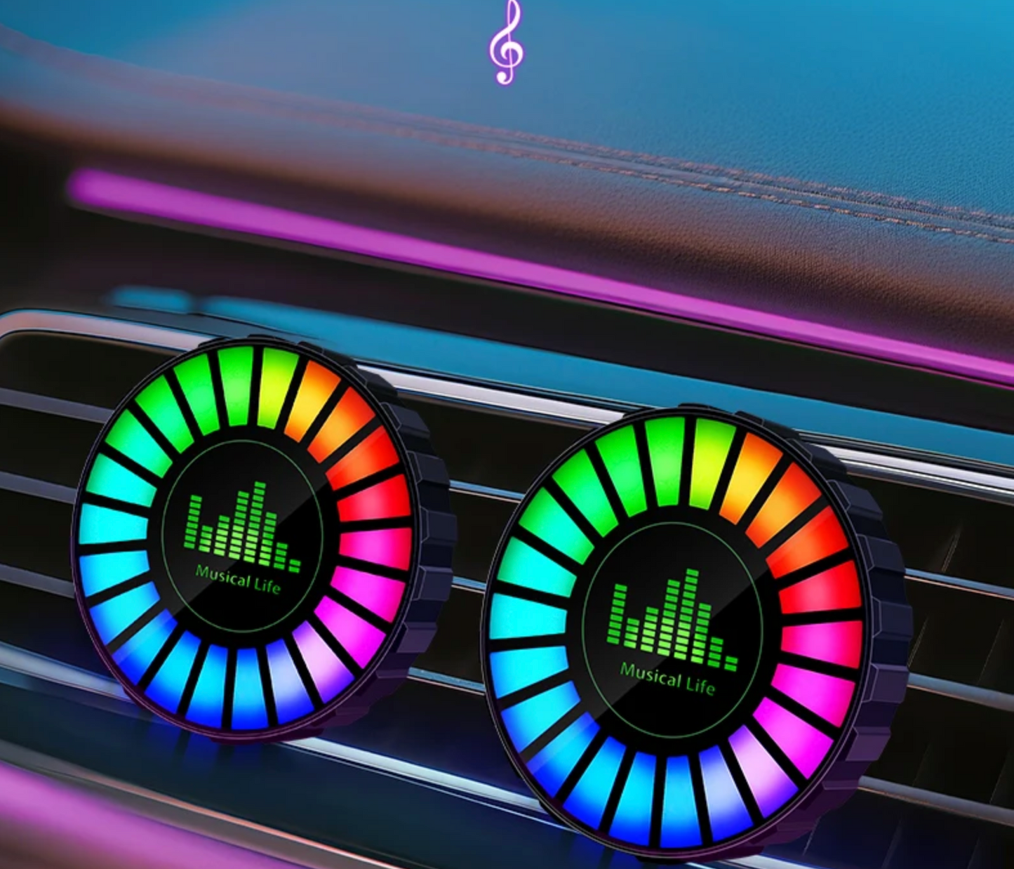 Car USB 5V Interior Air Outlet Aromatherapy Round Pickup Lamp RGB