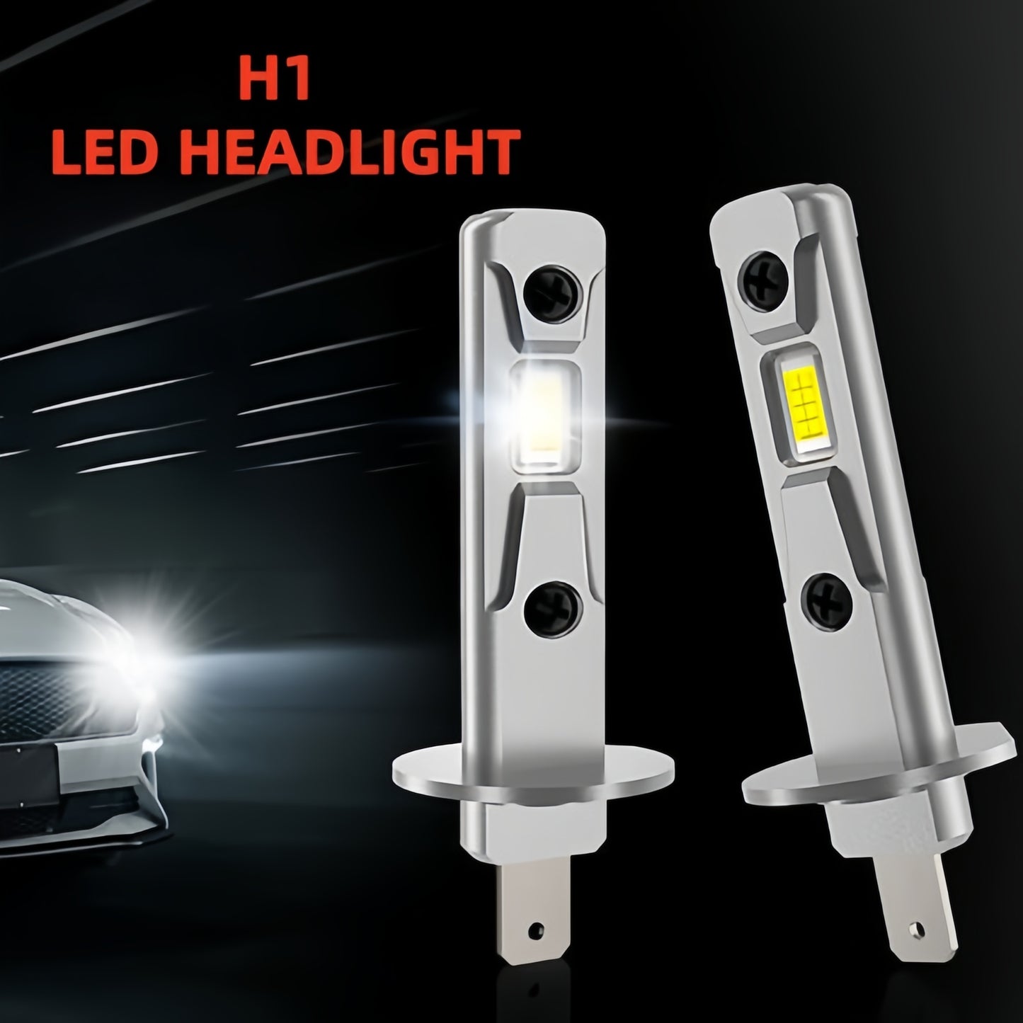 2PCS H1 LED Headlight Bulbs 12V/24V White/6000K