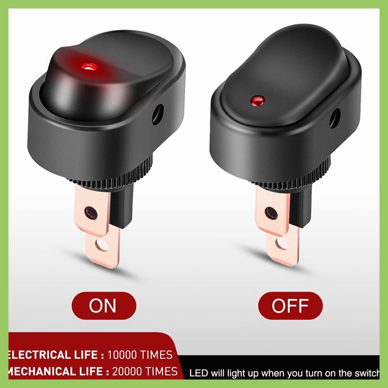 LED Lighted Rocker Switch 3Pin Oval Shaped Switch For Car Truck RV Motorcycles Marine Boats