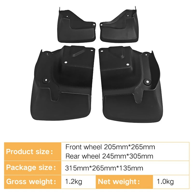 4PCS Car Mudguards Mud Flaps Splash Guards Fender for Toyota Hiace 200 (2005–2019) Accessories