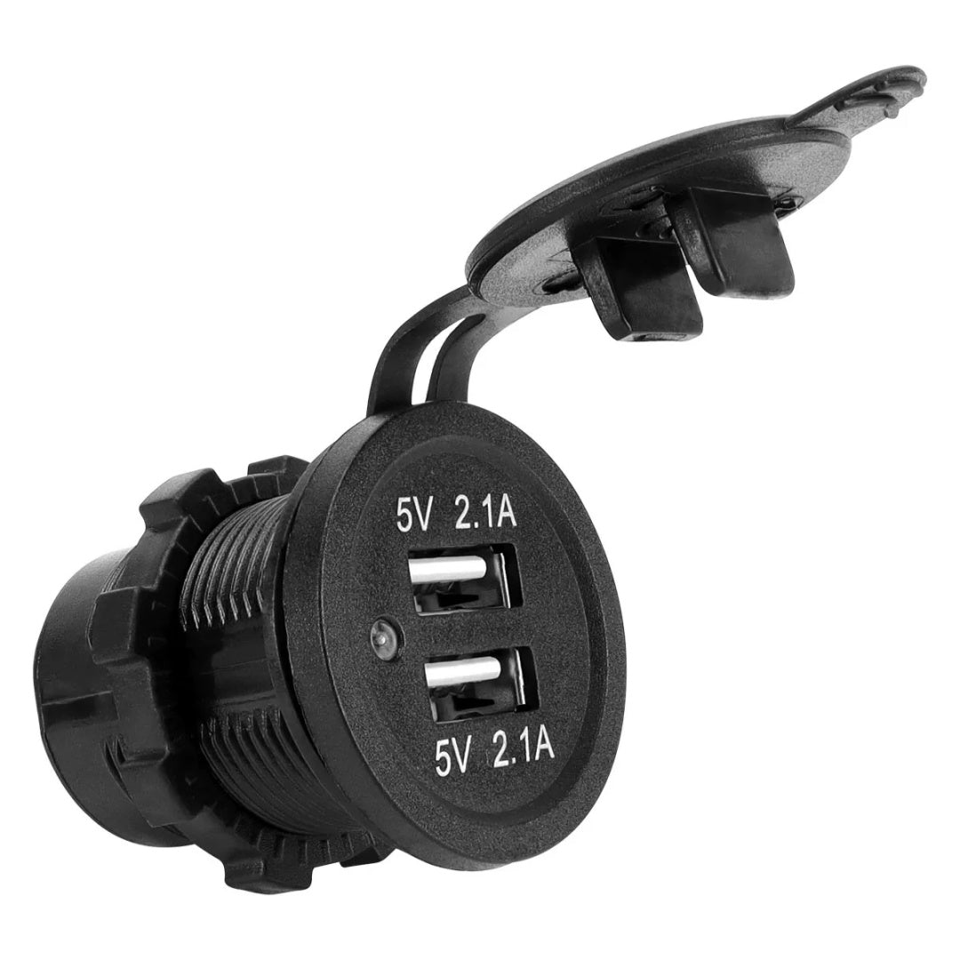 USB Car  Charger Power Socket Outlet 12V 2.1A & 2.1A