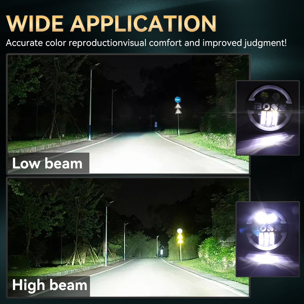 2PCS 5.75 Inch Motorcycle LED Headlight Boss Angel Eye LED Headlight High/Low Beam DRL Driving Light