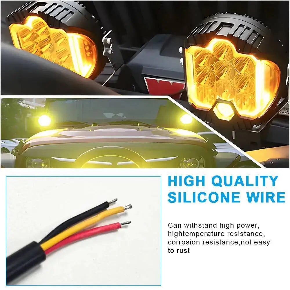 2PCS 7 Inch 90W LED Work Light Side Shooter Off Road Driving Lights