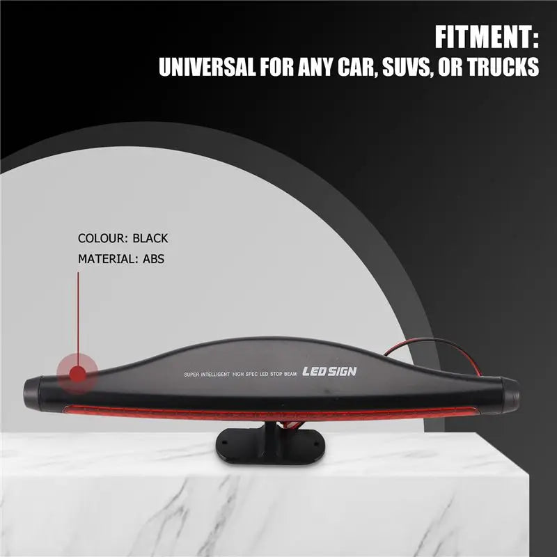 Universal LED Additional Brake Light, Adjustable 180° Car Rear Windshield Third Brake Light, High Bright Red Tail Light