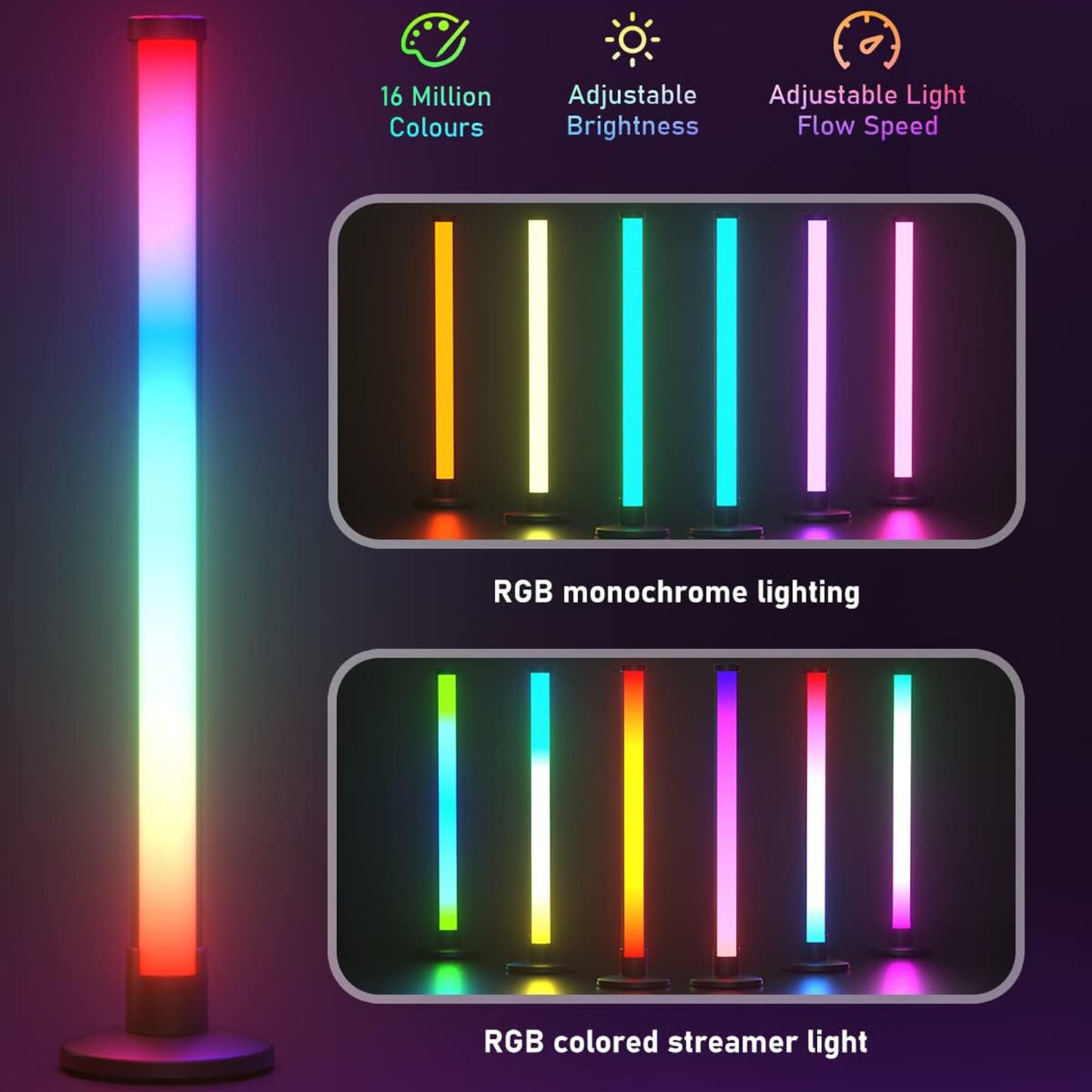 Smart RGB Pickup Light Desktop LED Light Bar Music Rhythm Light TV Backlights with APP and Remote Control Ambient Gaming Lights