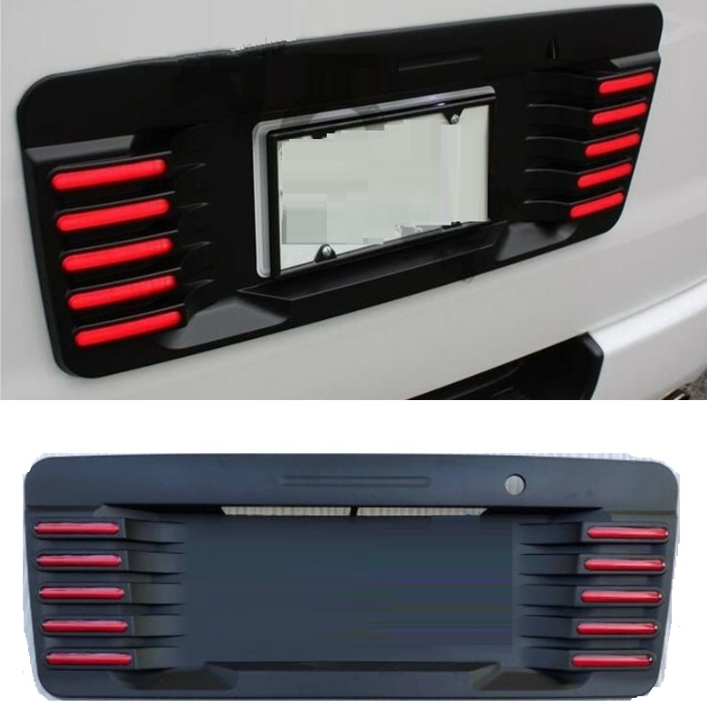 EXTERIOR LED LIGHTS REAR AUTO LICENSE BRAKE LIGHTS REAR LAMPS PLATE COVER FIT FOR HIACE 200 2005-2018 LED LICENSE PLATE COVER