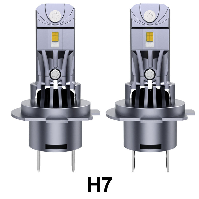 2 PCS H7 led headlight Mini Turbo 1:1 sizes lights high power