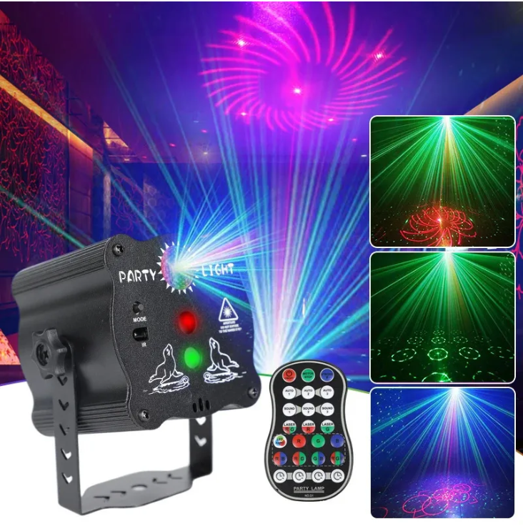 60 Patterns Mini LED Laser Projector Lamp  Portable Starry Sky Disco Ball Party Stage Lights