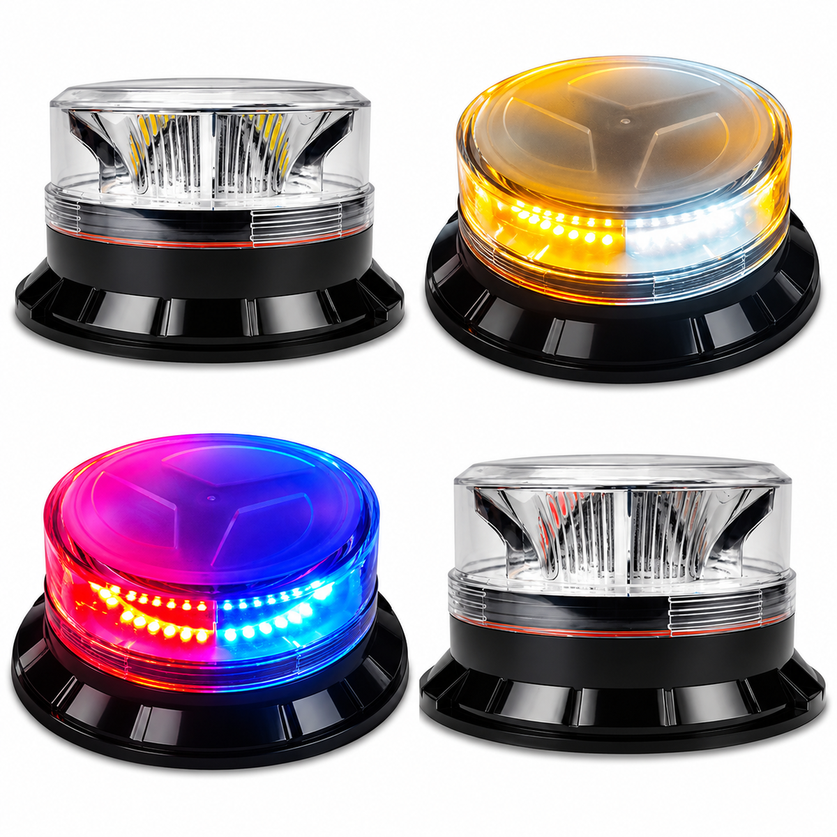 12-24V 36LED Amber Rotating Beacon Light – 12V/24V Magnetic Warning Strobe