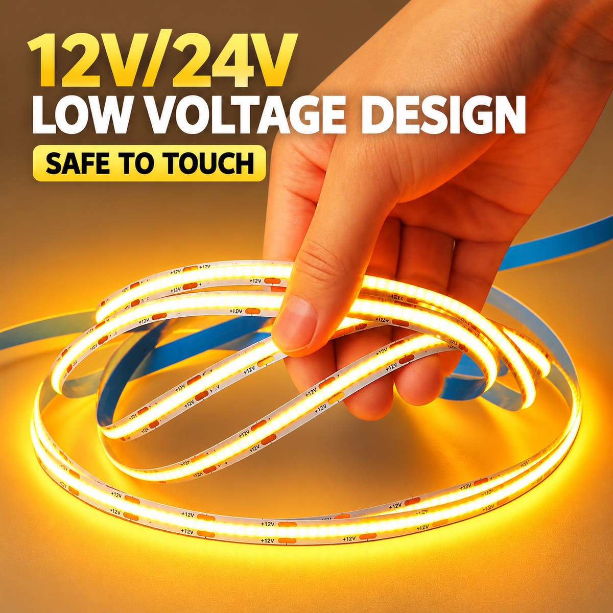 12V 10m COB 320LEDs/m Width 8MM Flexible Strip Light