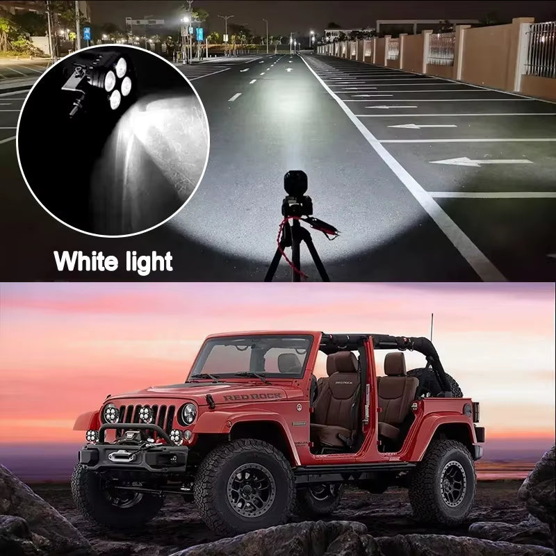 2PCS 3-Inch 40W LED Work Lights – 12V/24V White Fog Spotlights for 4x4 & Trucks