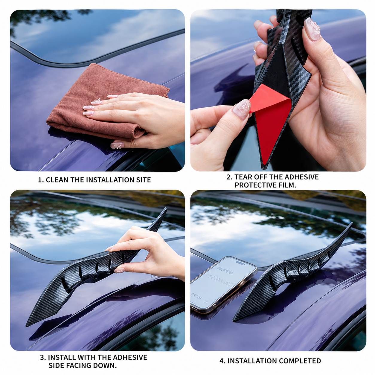 1 Pair Dragon Horn Car Roof Decorations – Cool No-Drill Exterior Accessories