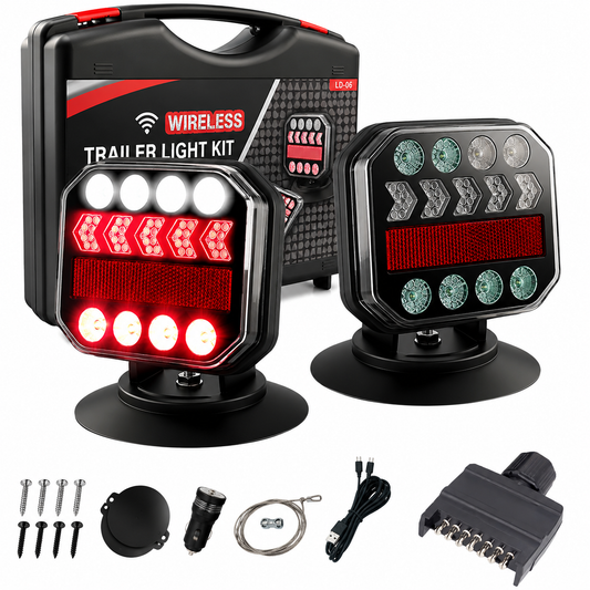Wireless 12V-24V Magnetic LED Trailer Lights – Brake, Reverse & Turn Signals